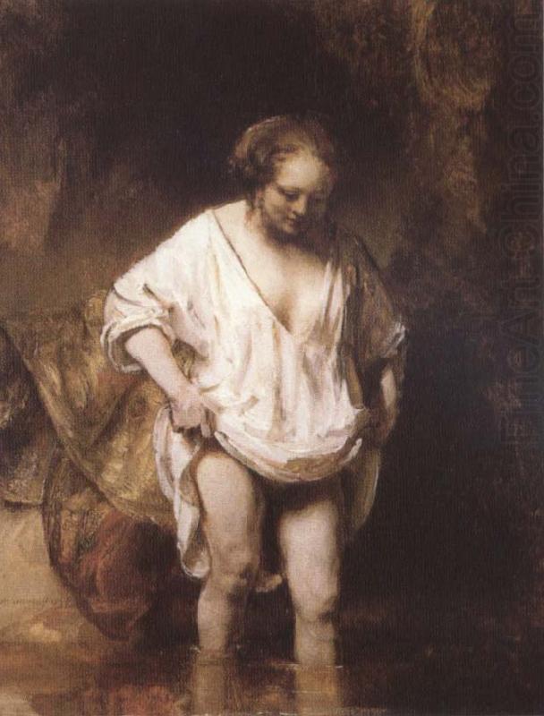 REMBRANDT Harmenszoon van Rijn Hendrickie Bathing in a Stream china oil painting image